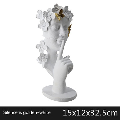 Creative Abstract Silence Is Gold Statue